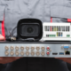 High-definition 4-channel CCTV security camera kit with DVR for home and office surveillance.